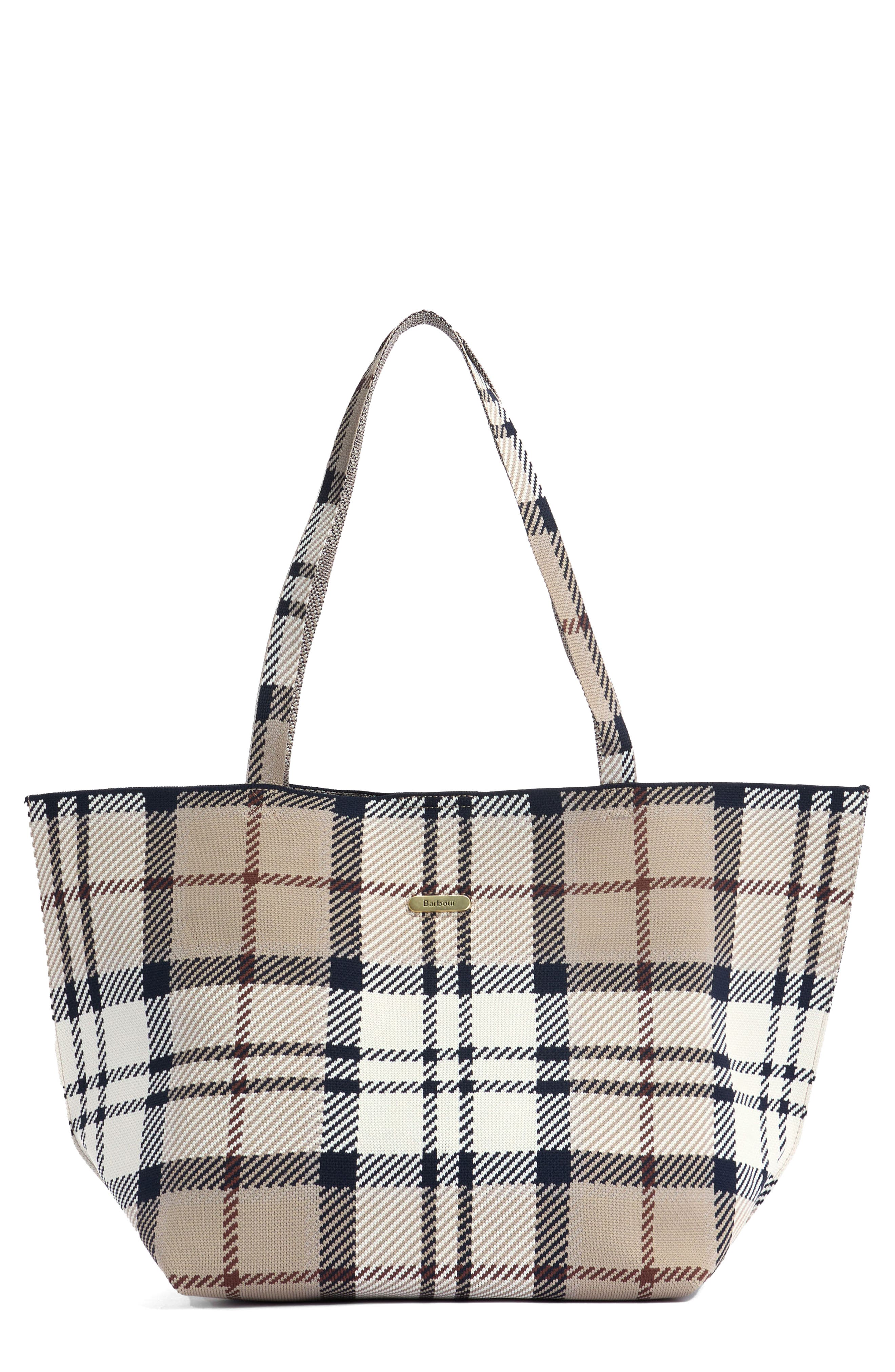 Barbour Large Layla Tartan Tote, Main, color, Rosewood Tartan