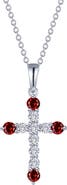 Lafonn Simulated Semiprecious Birthstone Cross Necklace