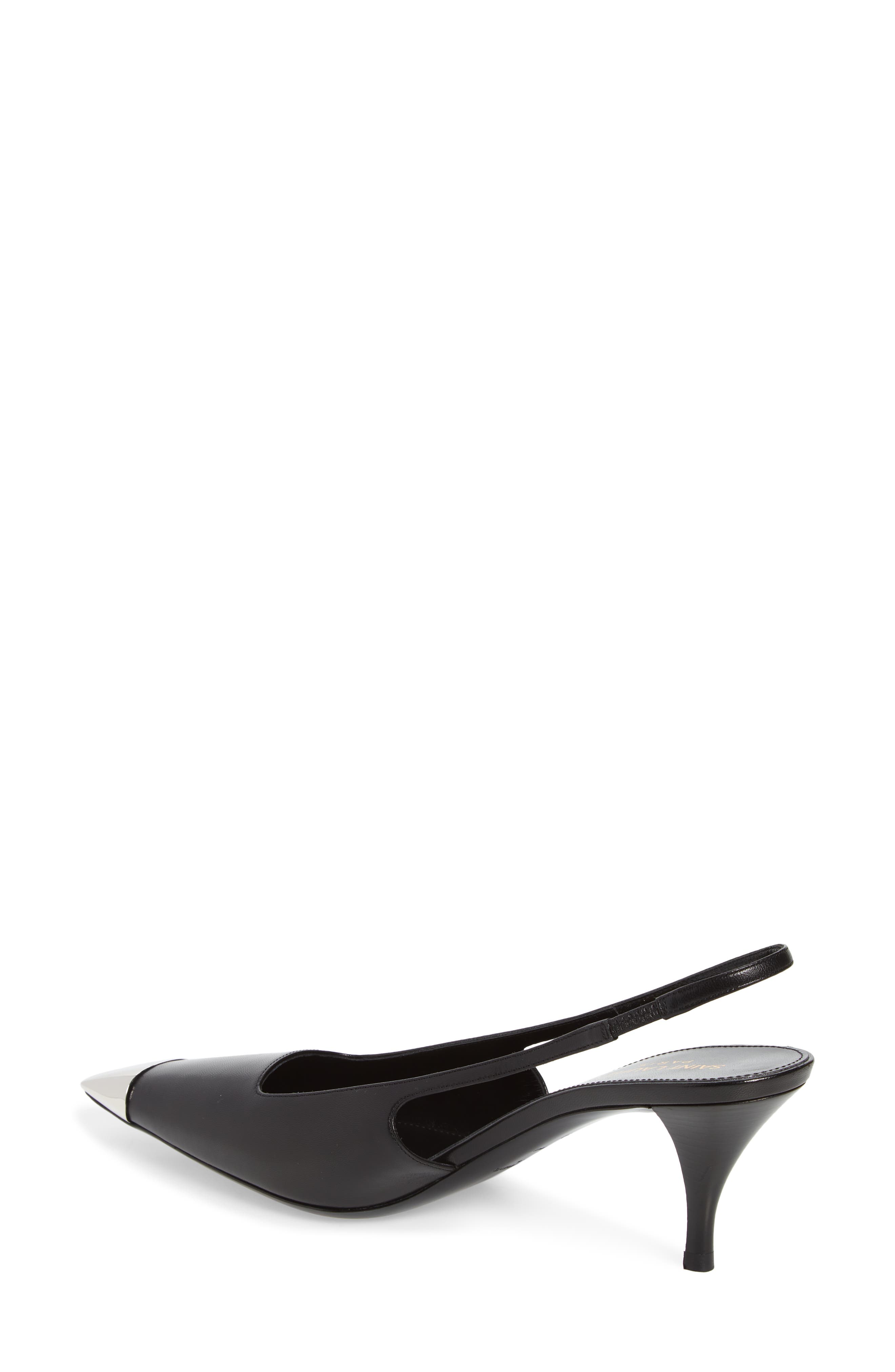 Saint Laurent Metal Toe Blade Slingback Pump, Alternate, color, 