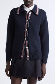Thom Browne Hector Icon Intarsia Wool & Mohair Cardigan