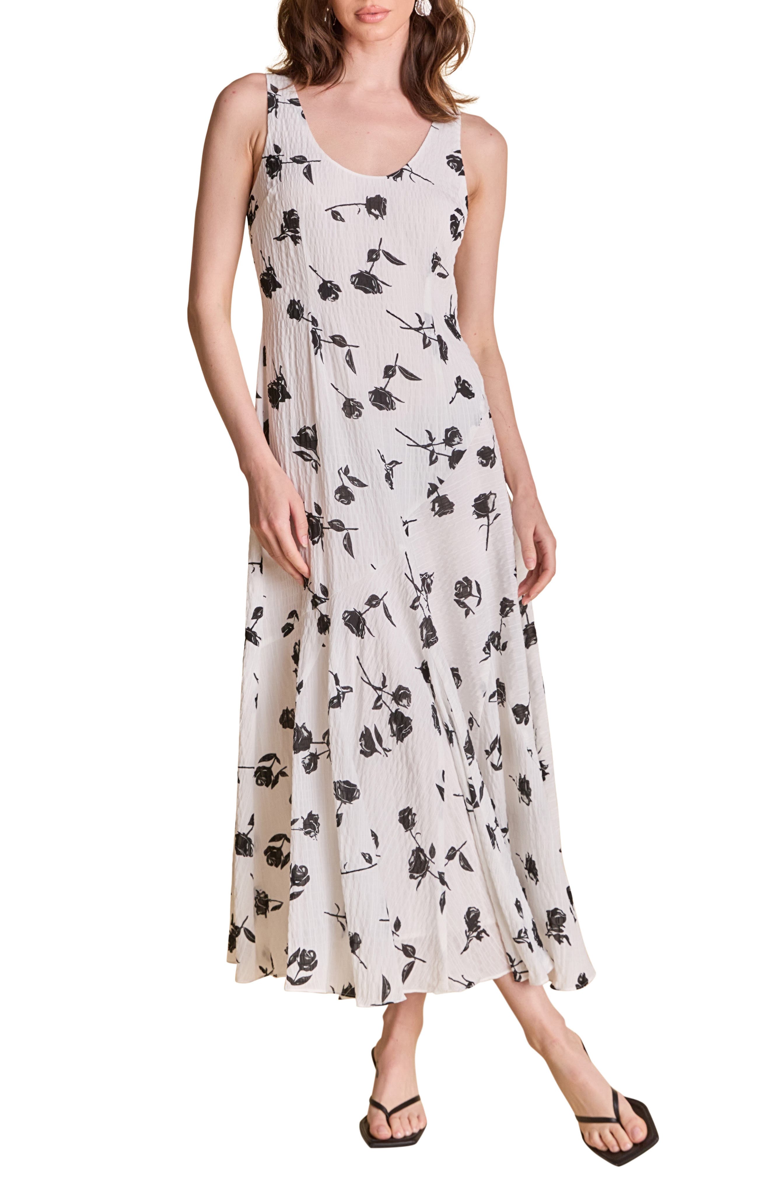 Floral Print Chiffon Dress