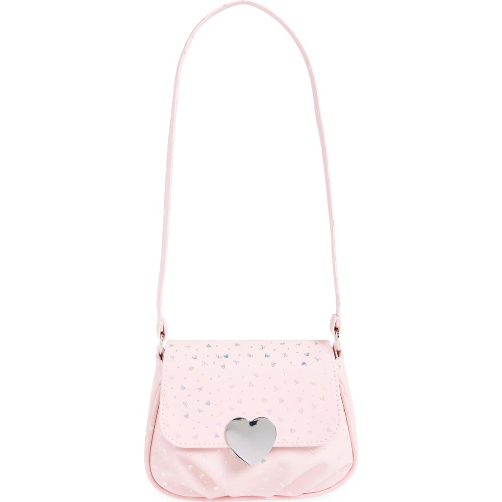 Capelli New York Kids' Heart & Bow Saddle Shoulder Bag In Pink