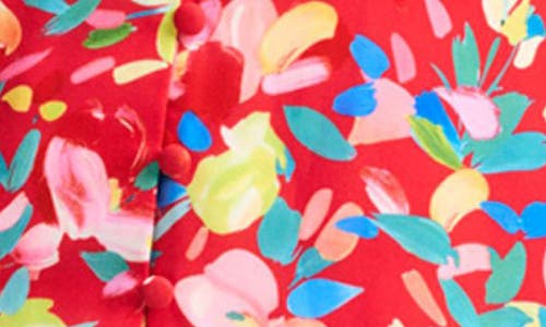 Isaac Mizrahi New York Floral Flutter Sleeve Button-up Top