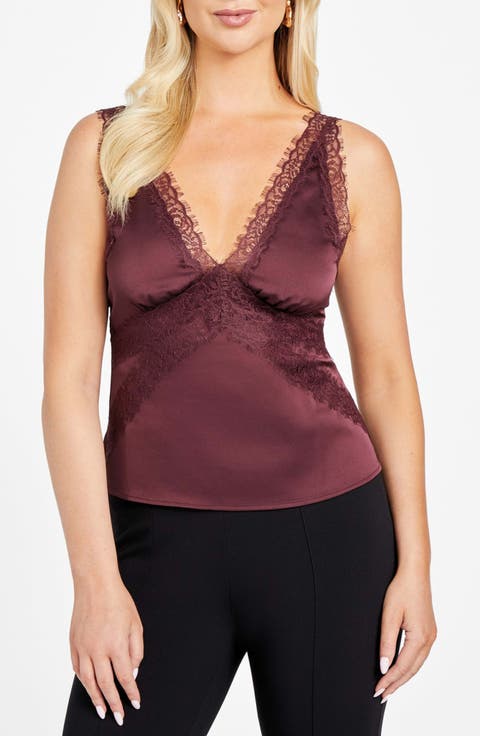Jael Lace Trim Satin Camisole