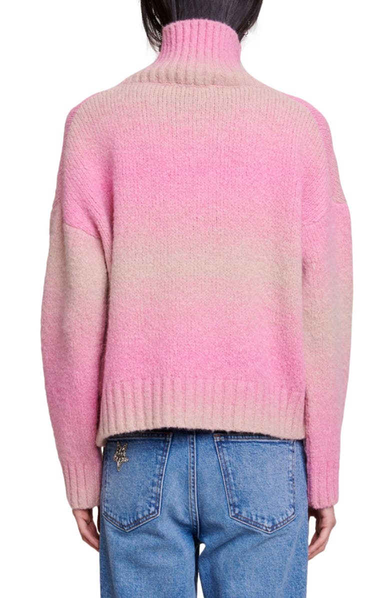 maje Stripe Mock Neck Sweater, Alternate, color, 