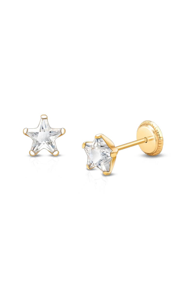 Tiny Blessings 14K Gold Shining Star Studs Screw Back Earrings, Main, color,