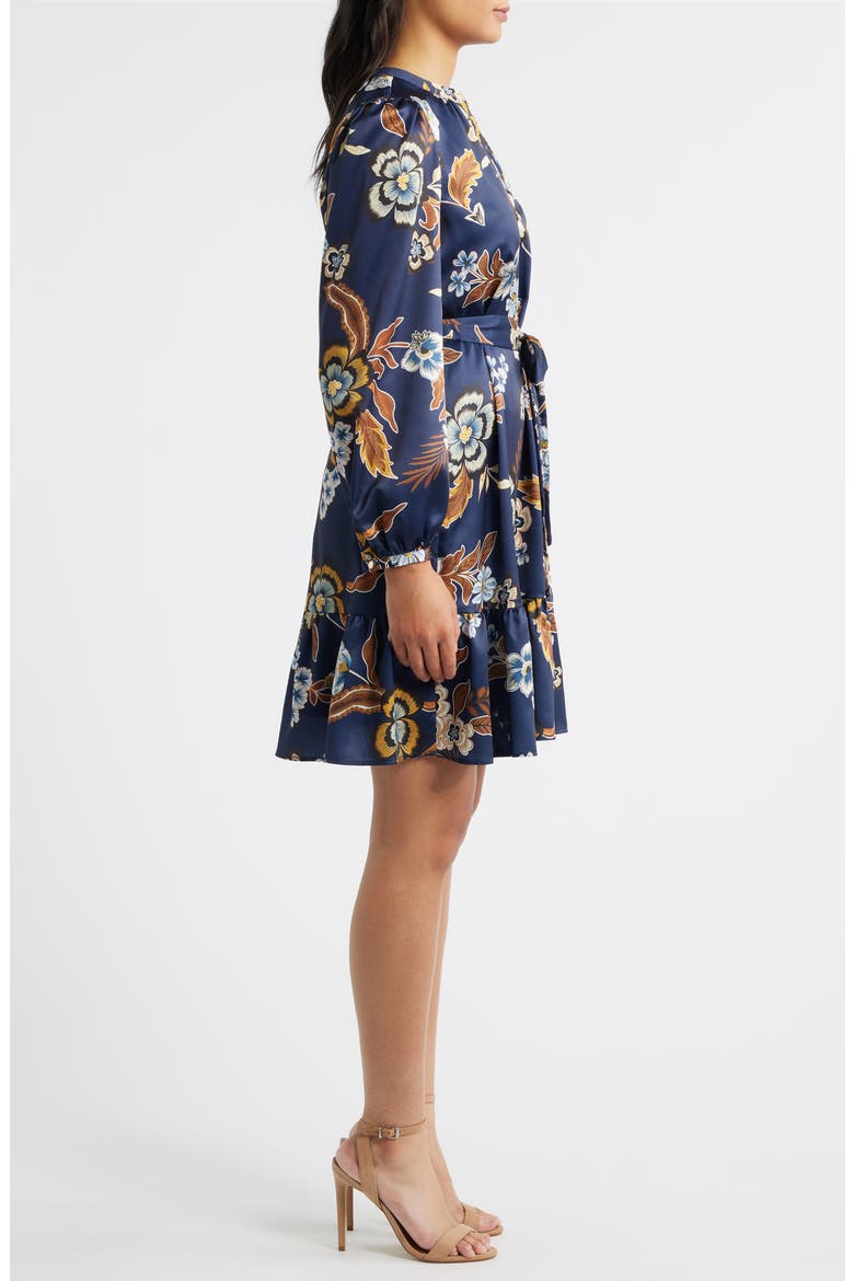 Floral Long Sleeve Dress, Alternate, color, NAVY MULTI