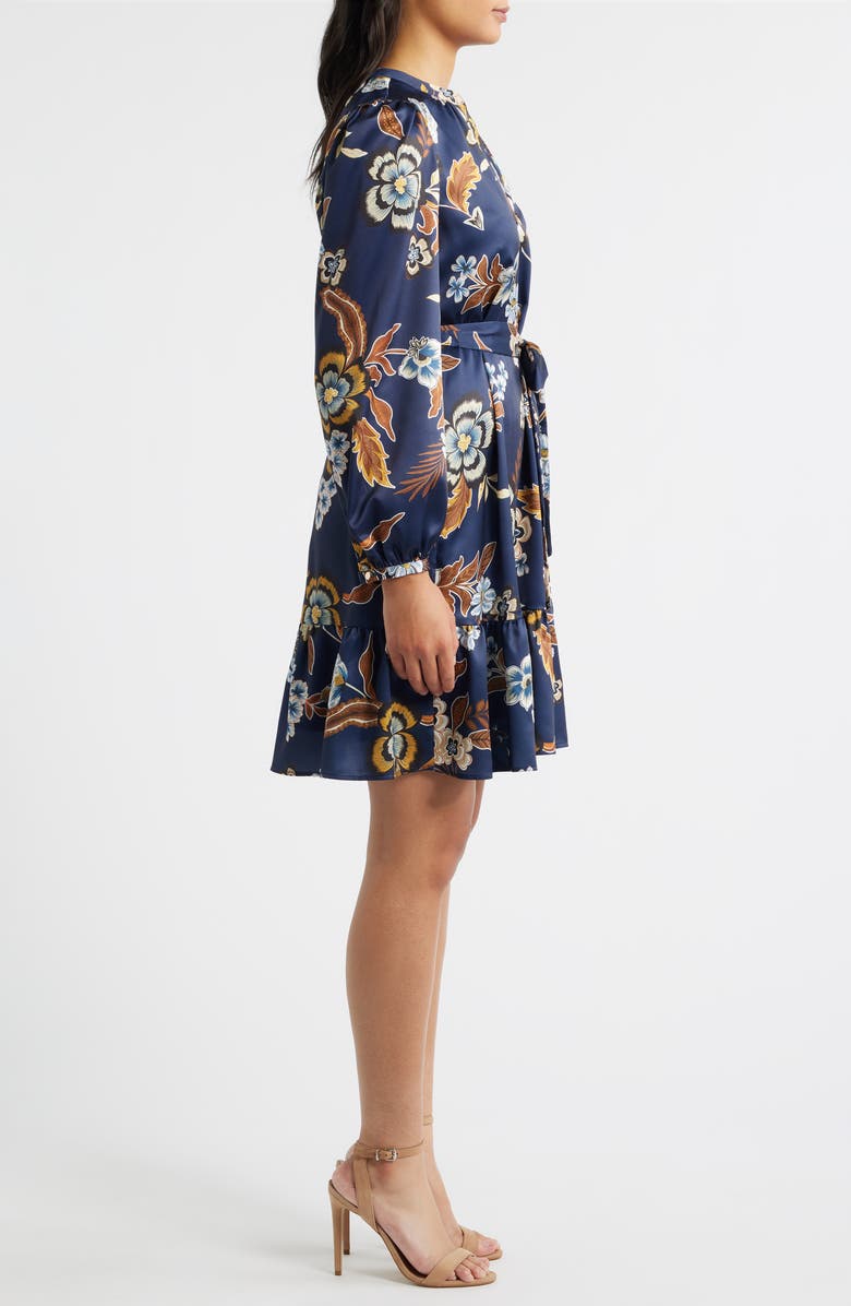 Julia Jordan Floral Long Sleeve Dress, Alternate, color, Navy Multi
