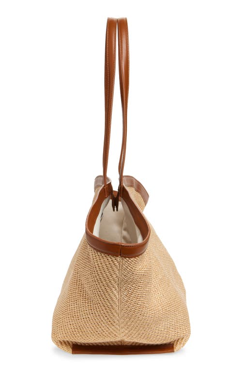 Reformation Lucia Raffia Tote In Brown