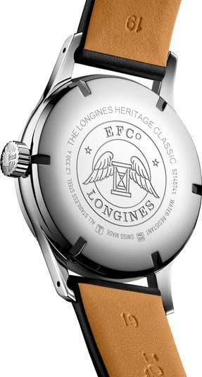 Heritage Classic Automatic Leather Strap Watch, 38.5mm