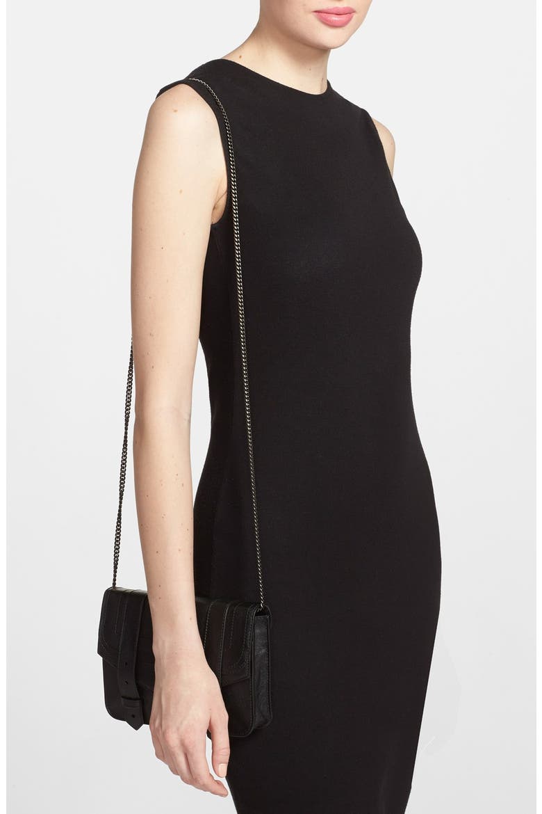 'Large PS1' Leather Crossbody Wallet, Alternate, color, BLACK