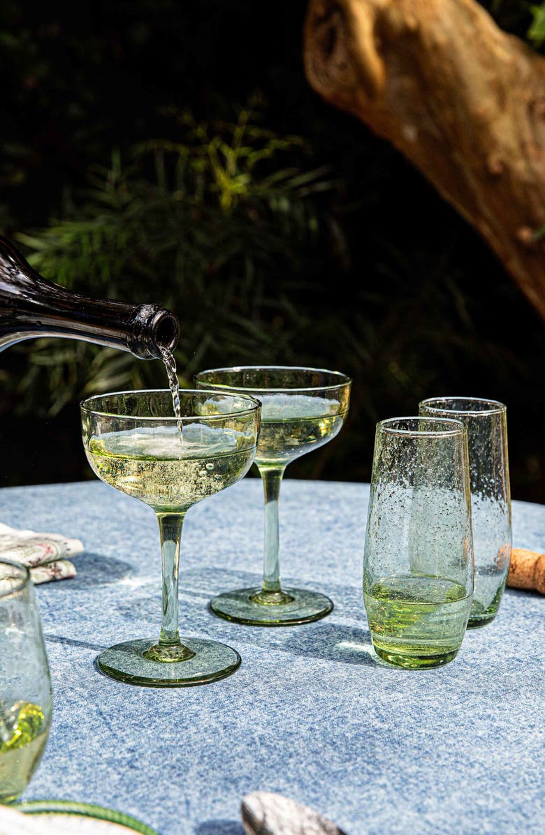 Juliska Puro Set of 2 Cocktail Coupé Glasses, Alternate, color, Basil