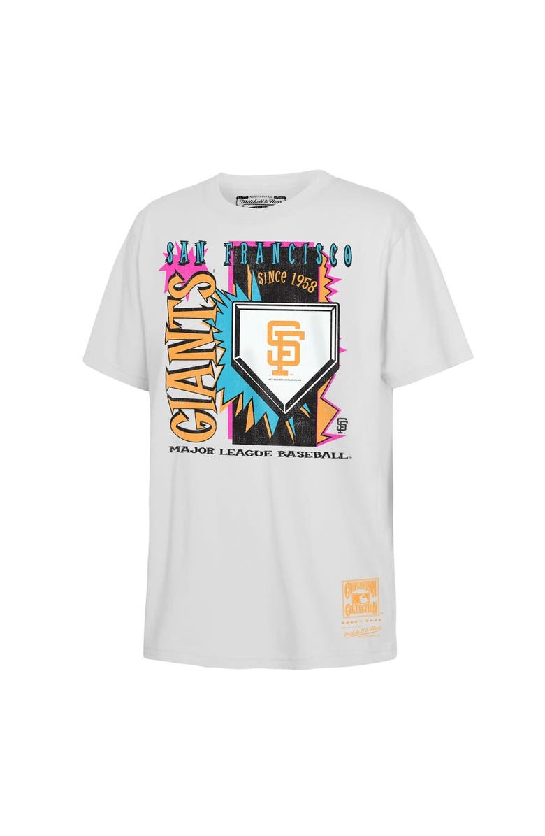 Mitchell & Ness Youth Mitchell & Ness  White San Francisco Giants Cooperstown Neon Field Shock T-Shirt, Main, color, White