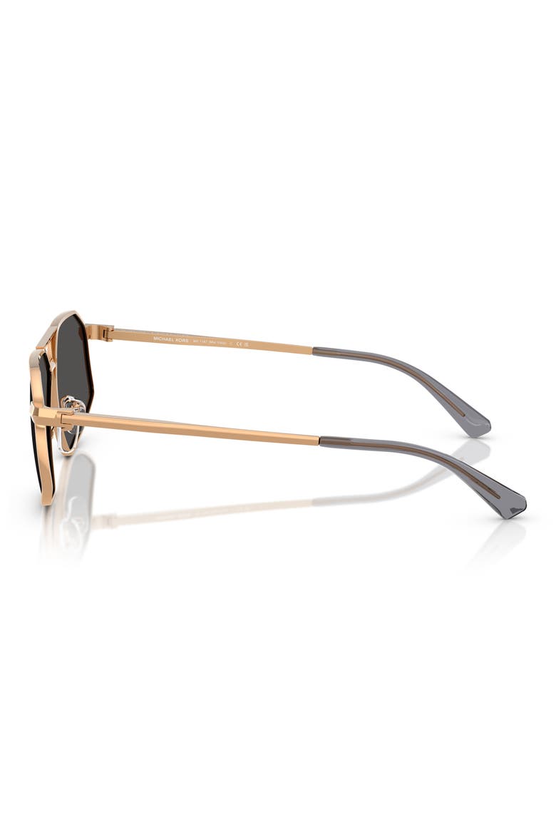 60mm Irregular Sunglasses, Alternate, color, BEIGE GOLD / DARK GREY SOLID