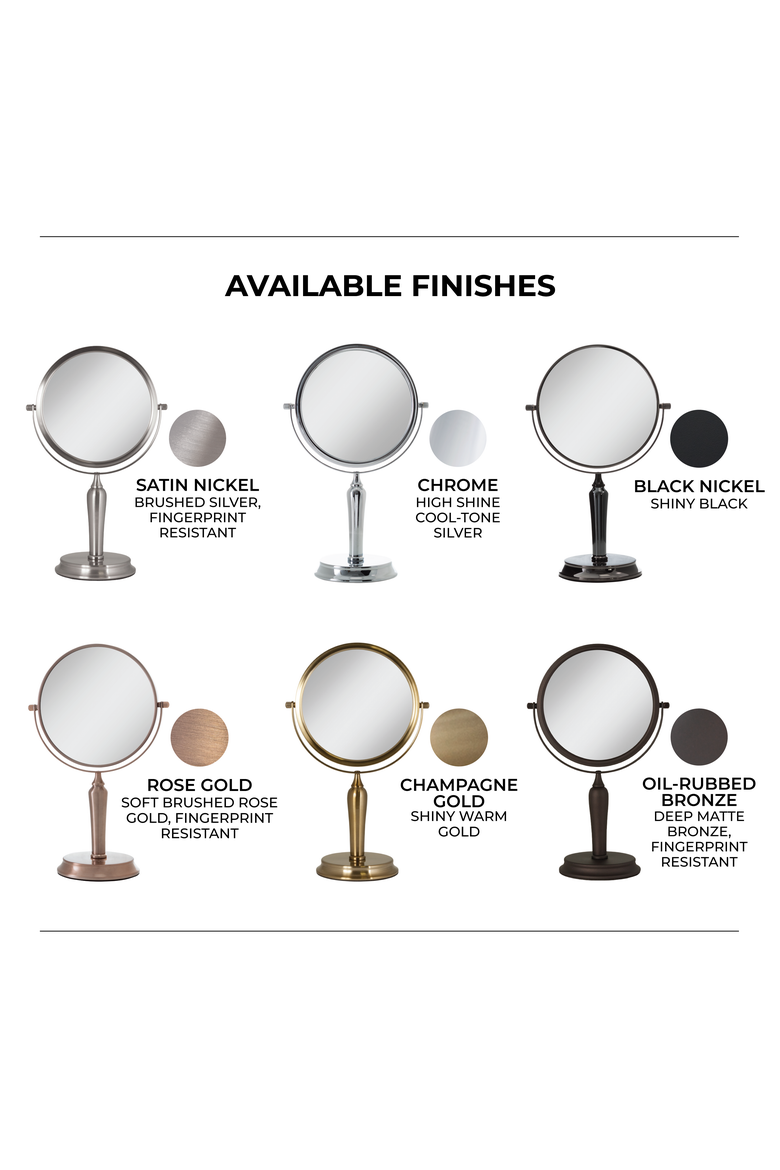 Anaheim Makeup Mirror with 5X/1X Magnification, Alternate, color, Oil-Rubbed Bronze
