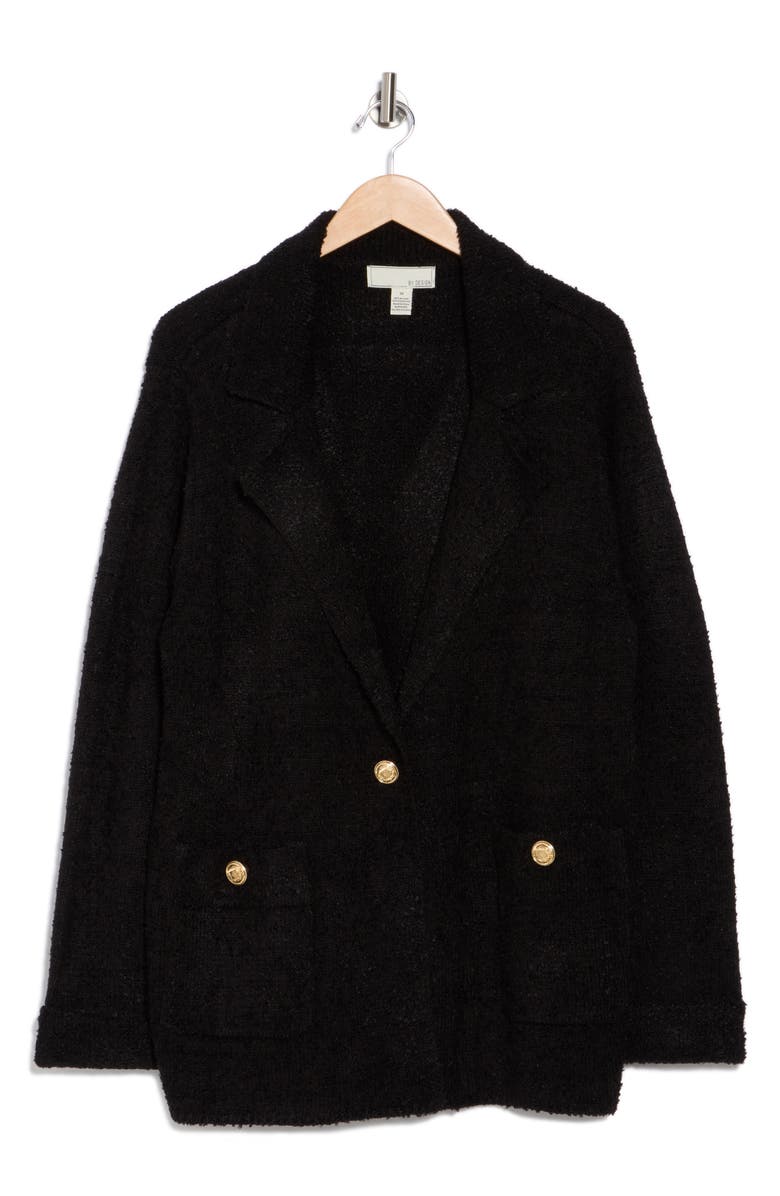 BY DESIGN River Bouclé Knit Cardigan, Alternate, color, Black