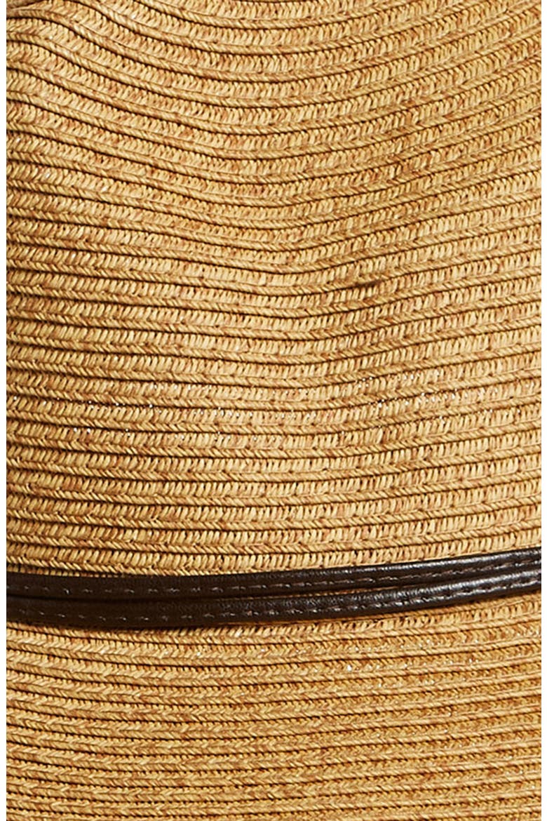 Pinched Crown Straw Sun Hat, Alternate, color, COFFEE