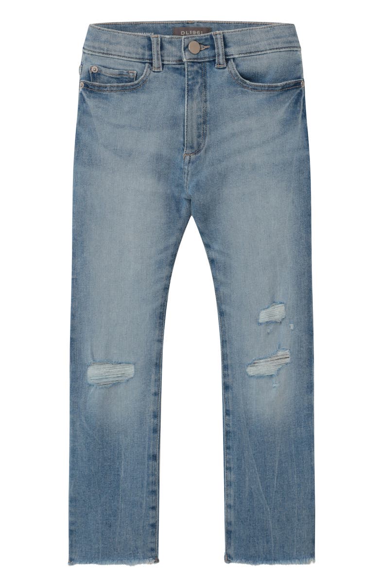 DL1961 Kids' Emie Ripped High Waist Straight Leg Jeans, Main, color, Droplet Distressed