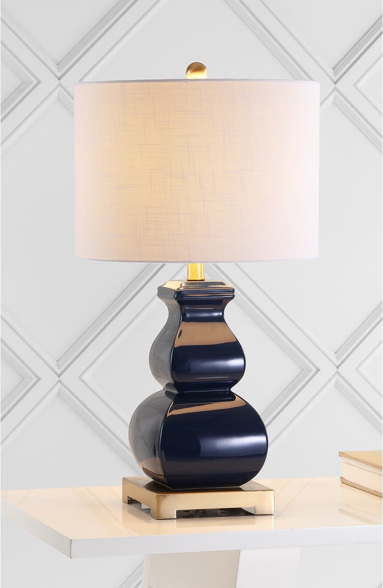 JONATHAN Y Vienna Ceramic LED Table Lamp, Alternate, color, Navy