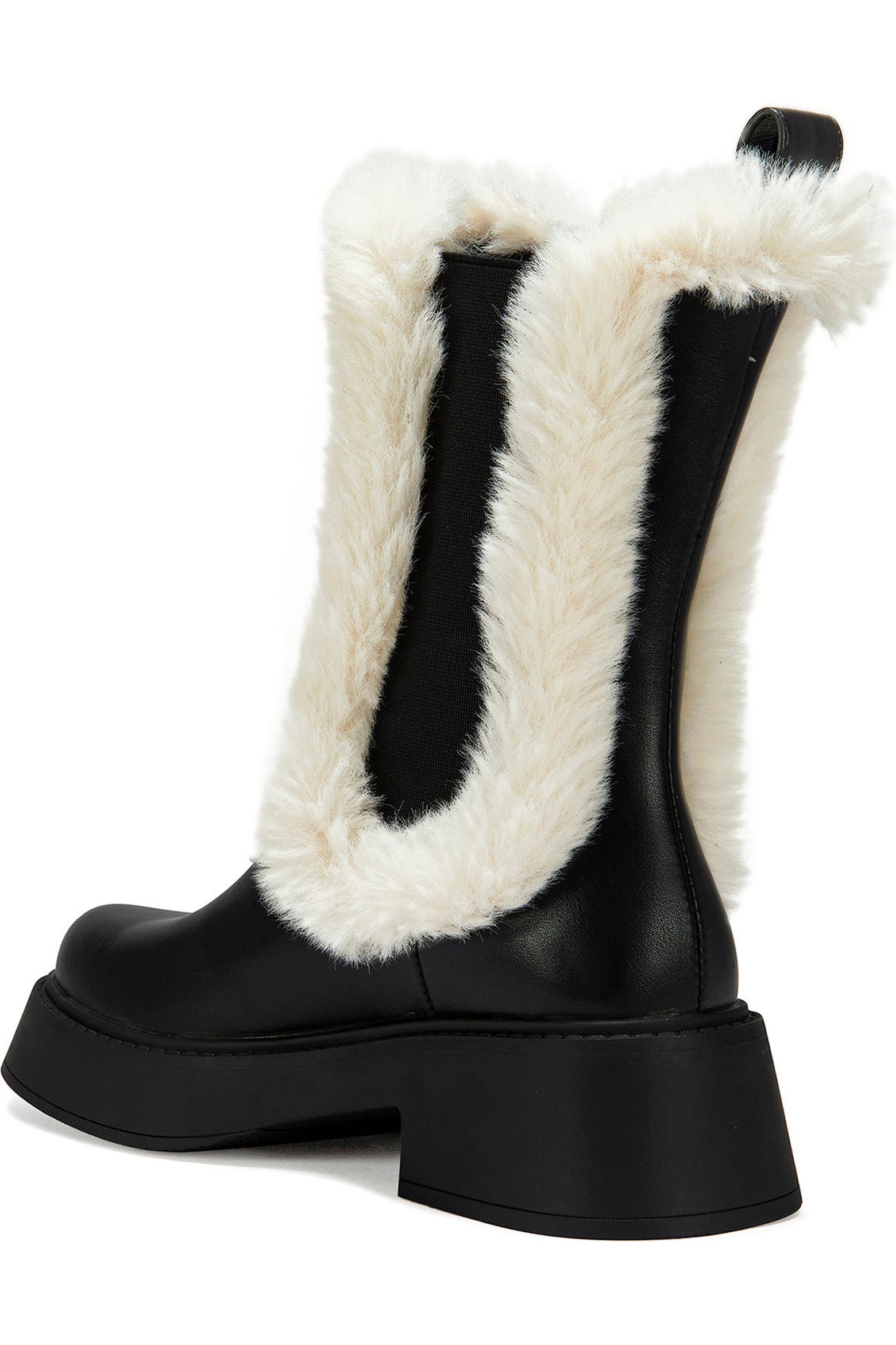 AZALEA WANG Heartthrob Water Resistant Faux Fur Chelsea Boot Women azalea-wang-heartthrob-water-resistant-faux-fur-chelsea-boot-women