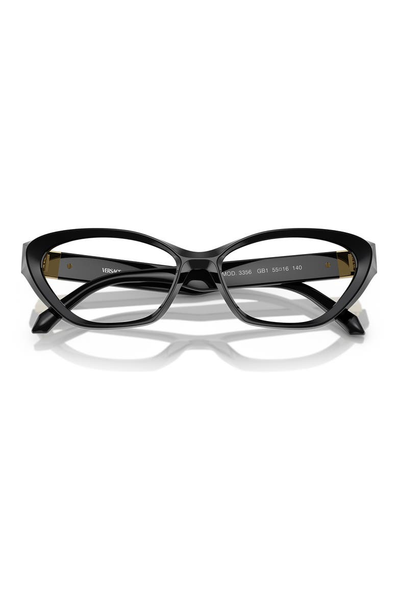 53mm Cat Eye Optical Glasses, Alternate, color, BLACK
