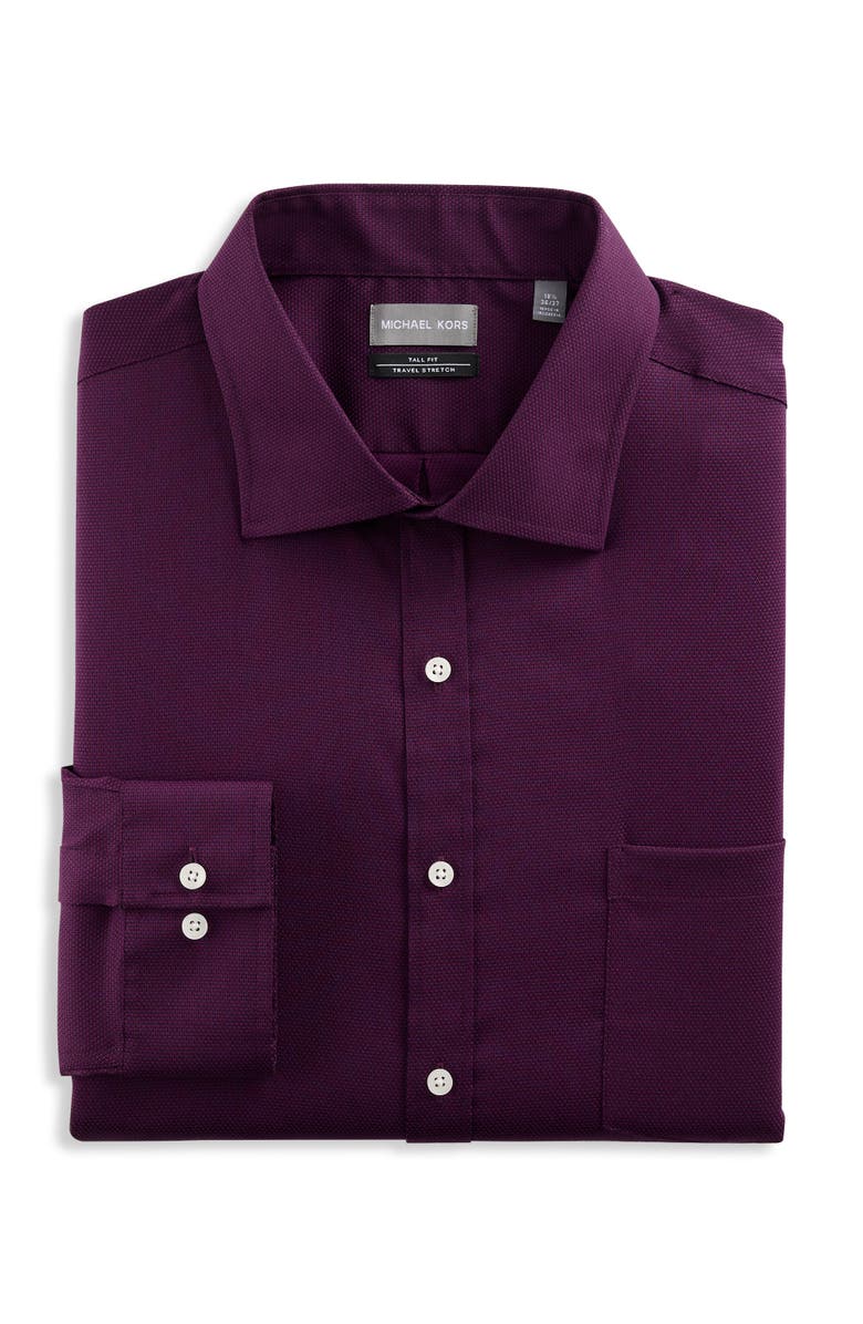 Michael Kors Big & Tall Non-Iron Solid Dress Shirt, Main, color, 