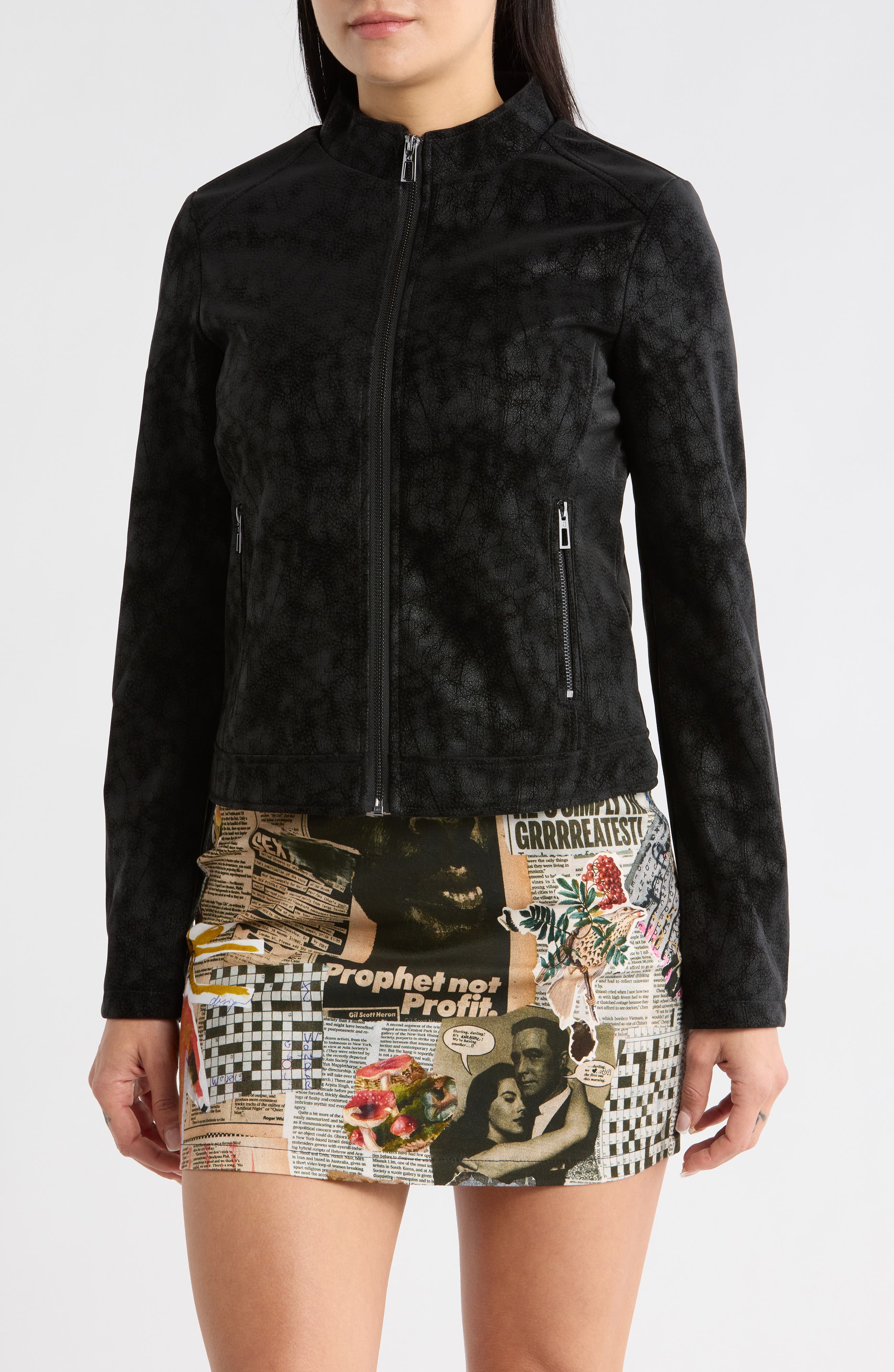Desigual Faux Leather Biker Jacket