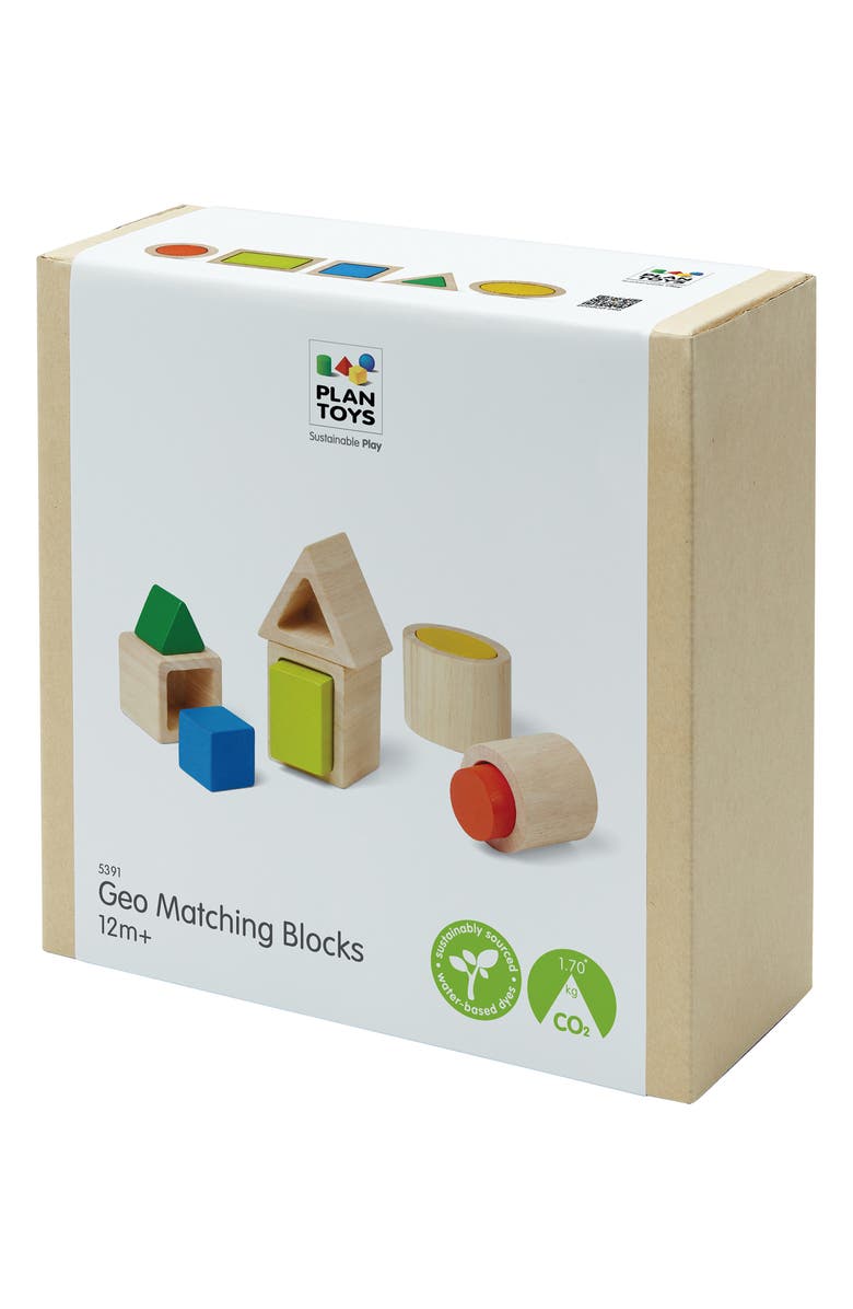 PlanToys<sup>®</sup> Geo Matching Block Playset, Alternate, color, Assorted