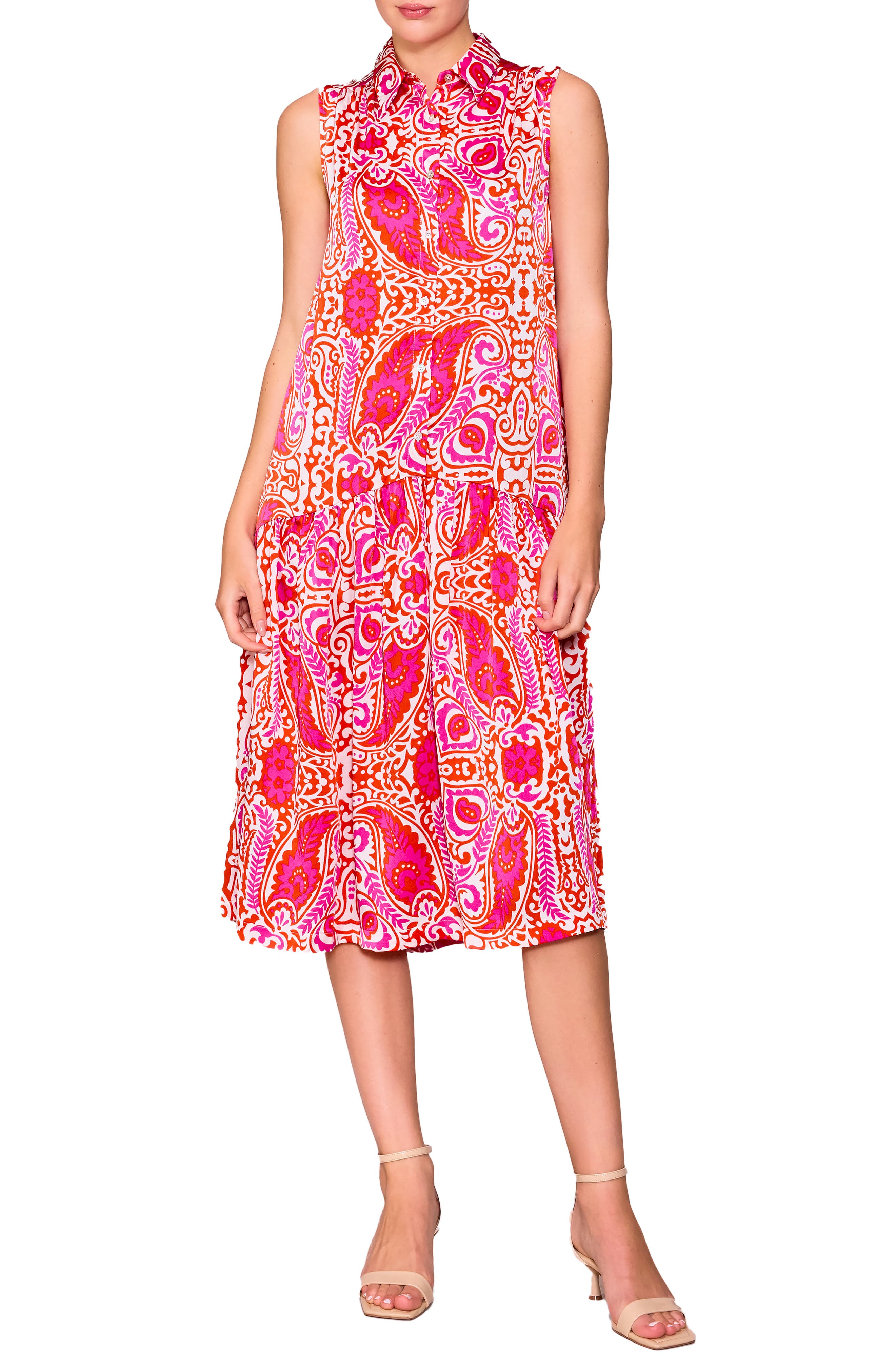 MELLODAY Sleeveless Shirtdress