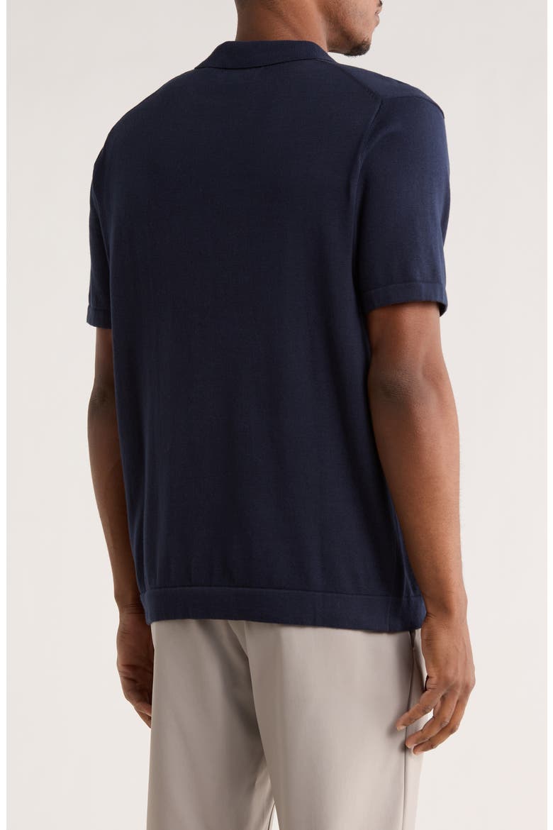 Ricky Johnny Collar Sweater Polo, Alternate, color, NAVY
