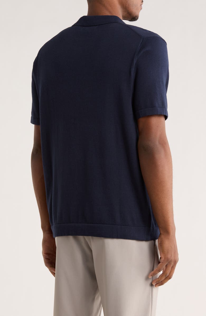 James Campbell Ricky Johnny Collar Sweater Polo, Alternate, color, Navy