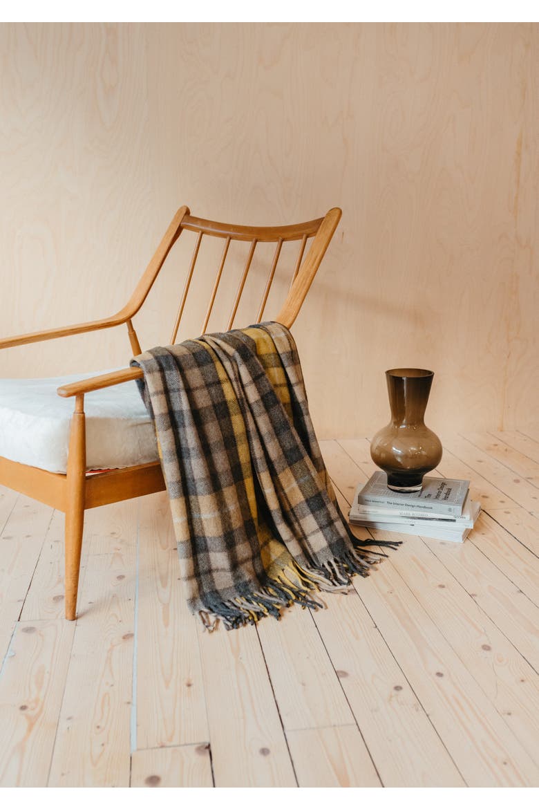 Recycled Wool Tartan Throw Blanket, Alternate, color, Buchanan Antique Natural