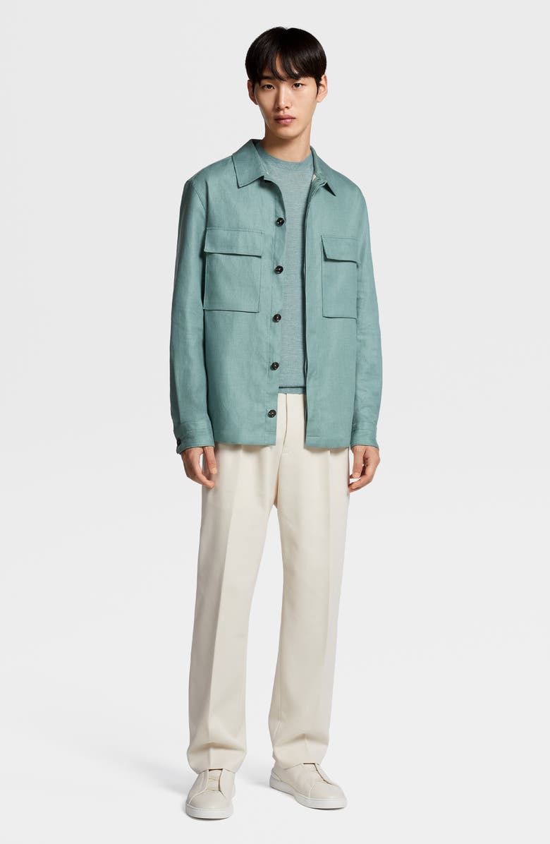 ZEGNA Crossover Silk Blend Crewneck Sweater, Alternate, color, Seafoam Blue