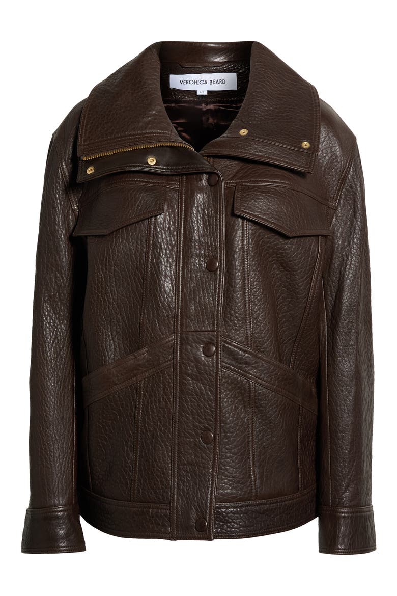 Silversmith Dickey Leather Jacket, Main, color, ESPRESSO