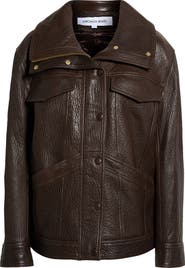 Veronica Beard Silversmith Dickey Leather Jacket