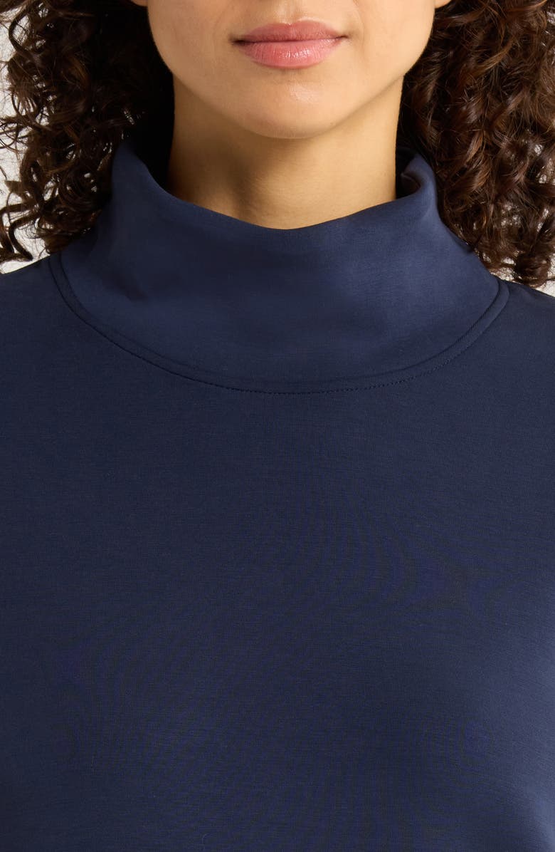 MPG Dreamweave Recycled Polyester Blend Mock Neck Sweatshirt, Alternate, color, Navy Blazer
