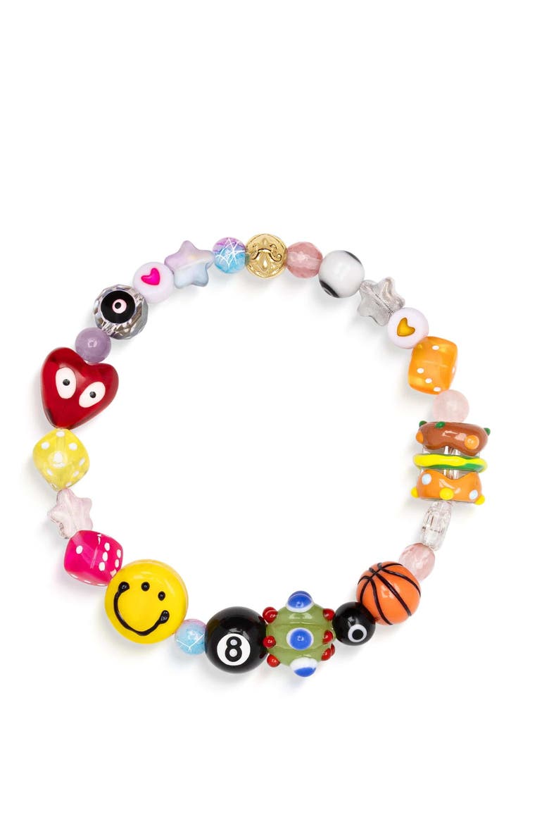 Happy Life Beaded Bracelet, Main, color, Multicolor