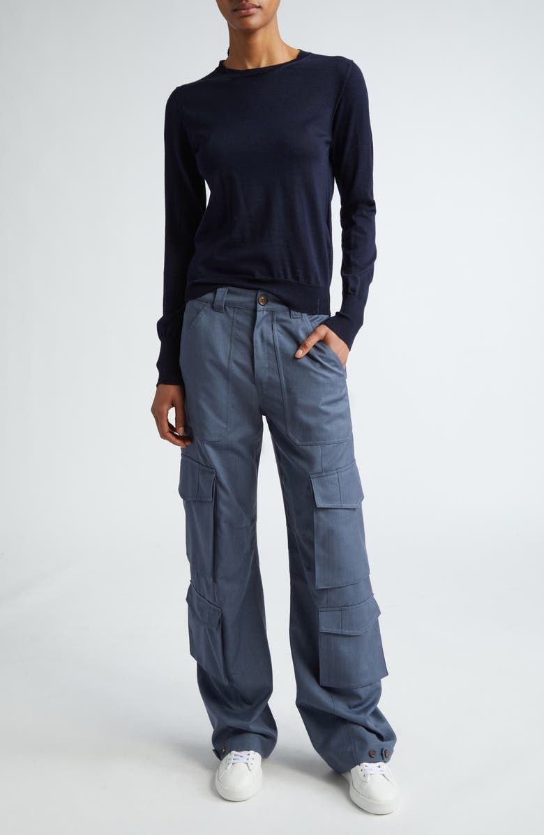 Golden Goose Virgin Wool Sweater, Alternate, color, Navy