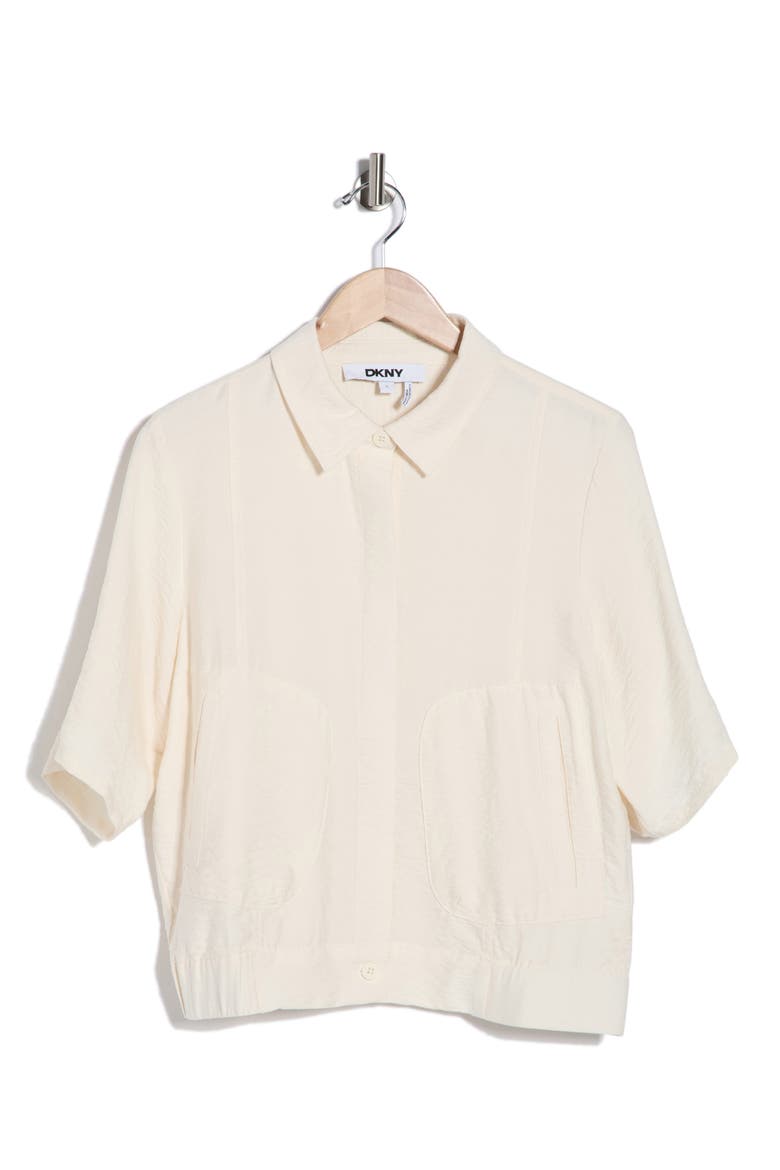 Short Sleeve Roll Tab Jacket, Alternate, color, COCONUT