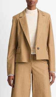 Vince Cotton & Wool Twill Crop Blazer