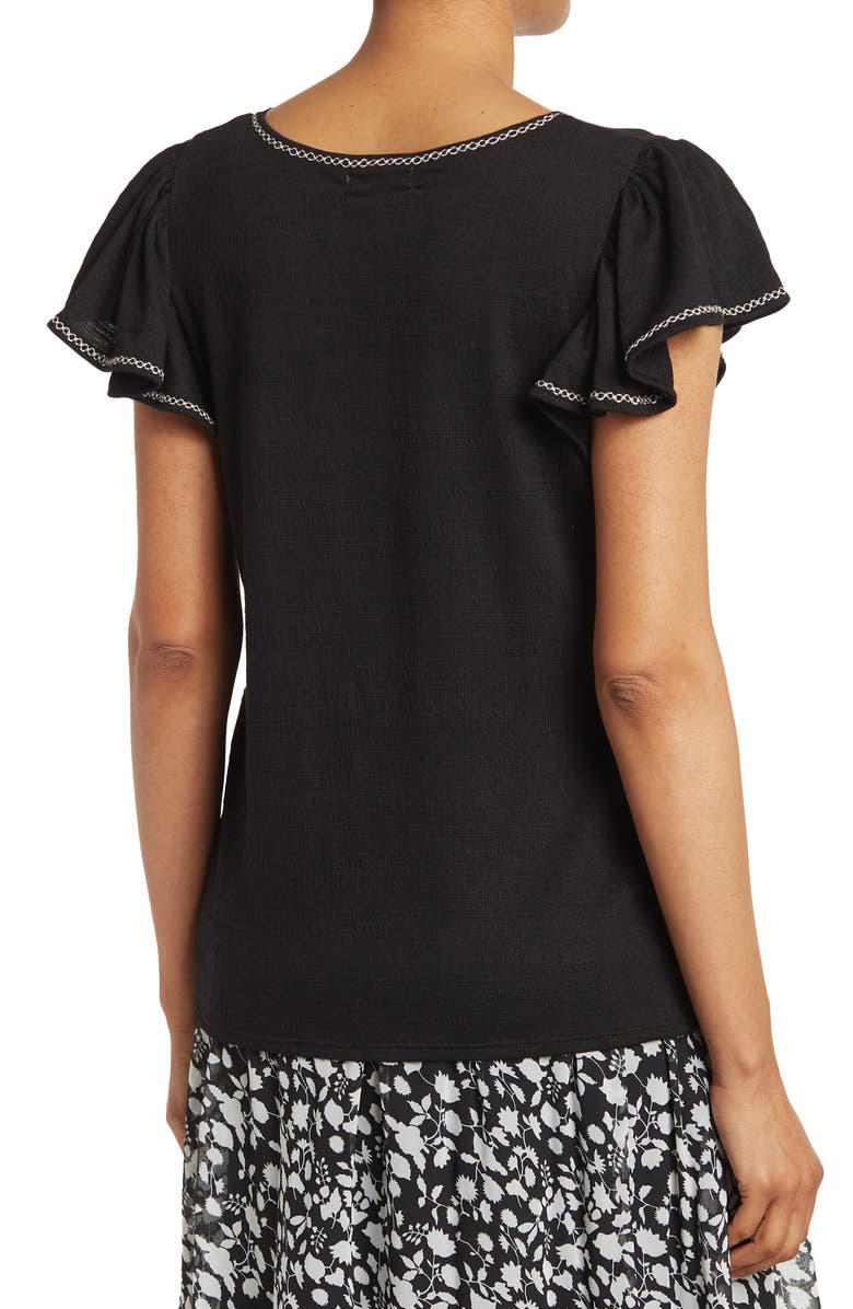 MAX STUDIO Flutter Sleeve Jersey Top, Alternate, color, 