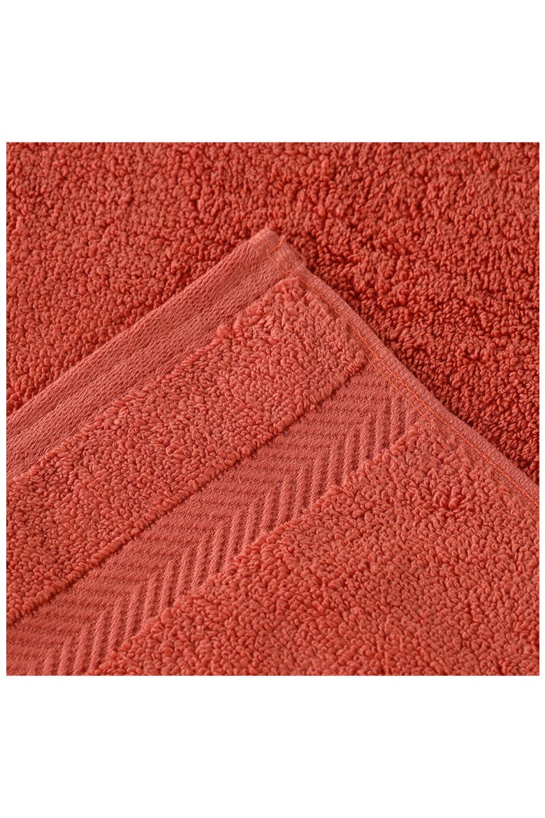 Chevron 3-Piece Zero Twist Cotton Bath Towel Set, Alternate, color, BRICK