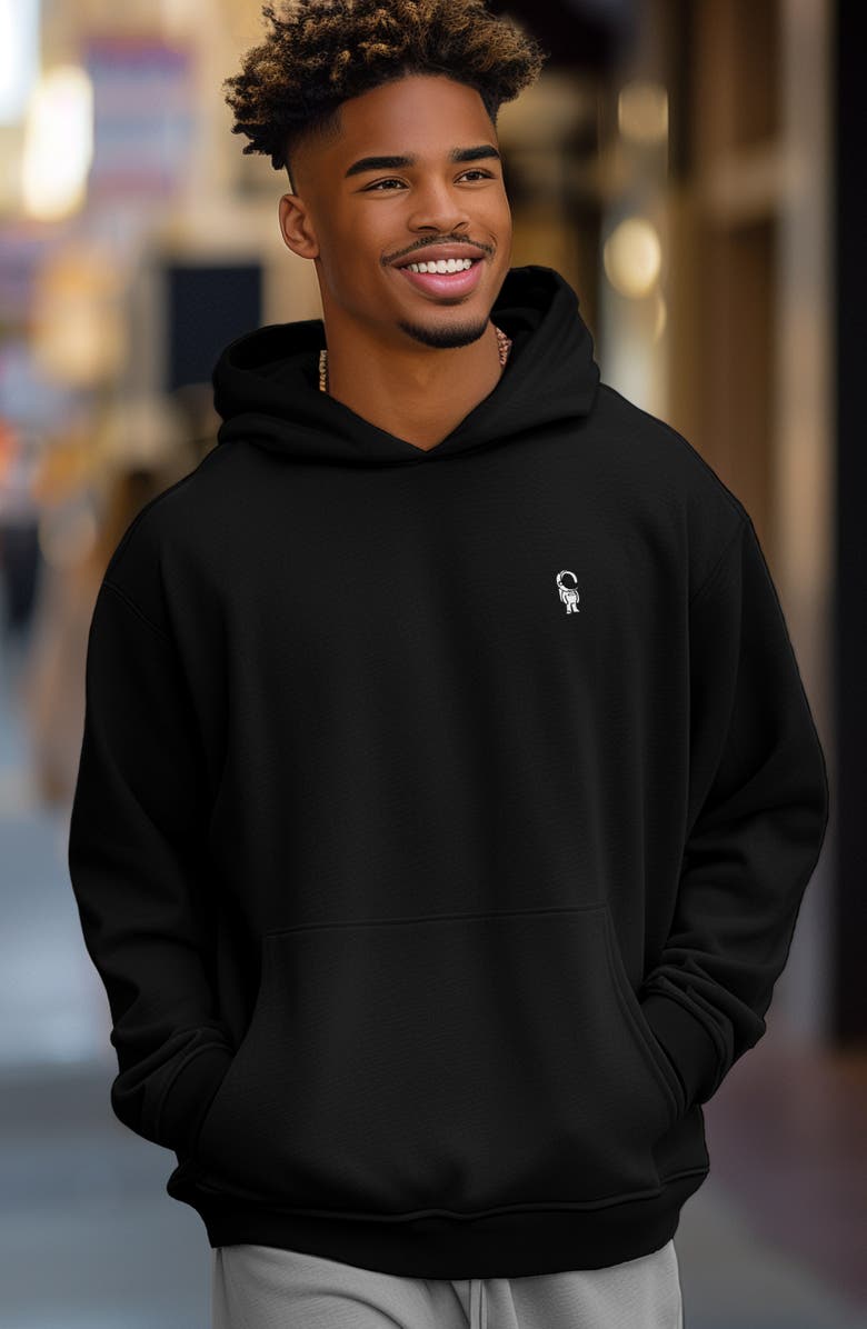 Dalix Astronaut Heavyweight Relaxed Hoodie, Alternate, color, Black