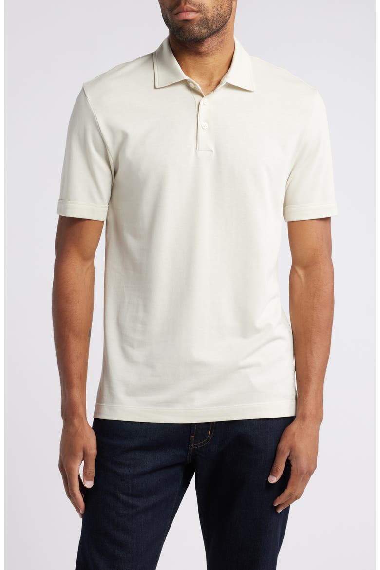 Press Lyocell & Cotton Polo, Main, color, OFF WHITE
