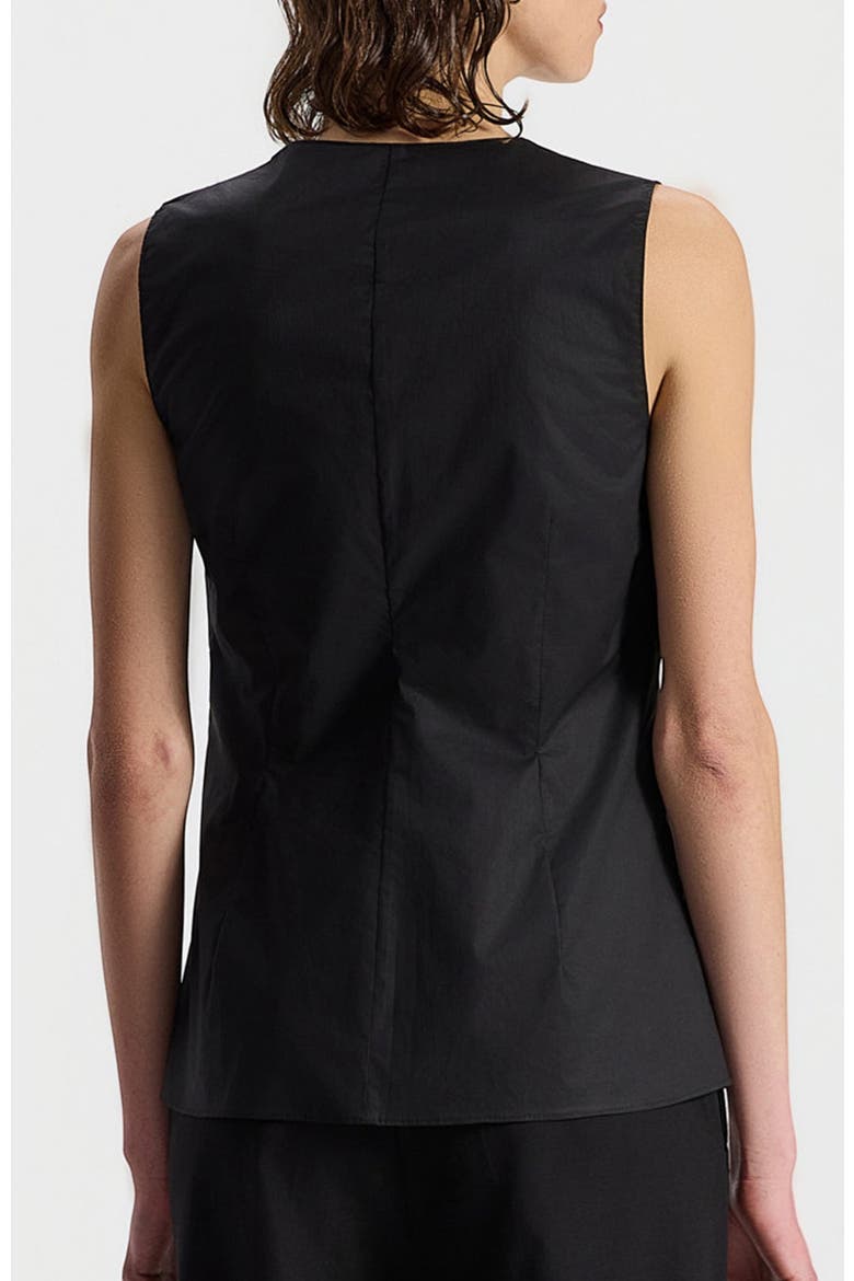 Riley Sleeveless Collared Cotton Top, Alternate, color, Black
