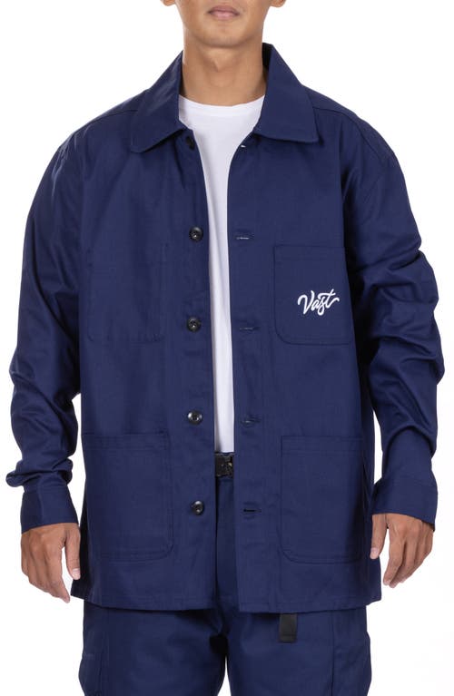 Vast Relaxed Fit Twill Workwear Jacket In Navy