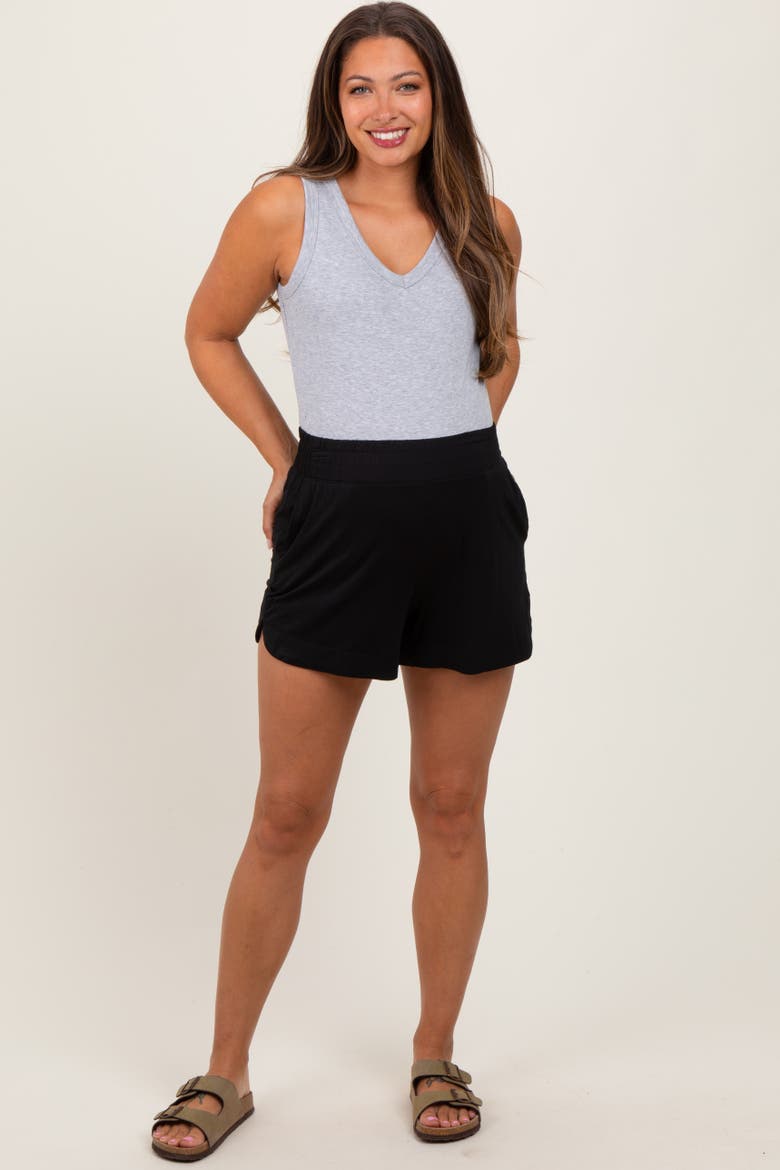 Basic Rounded Hem Shorts, Alternate, color, Black