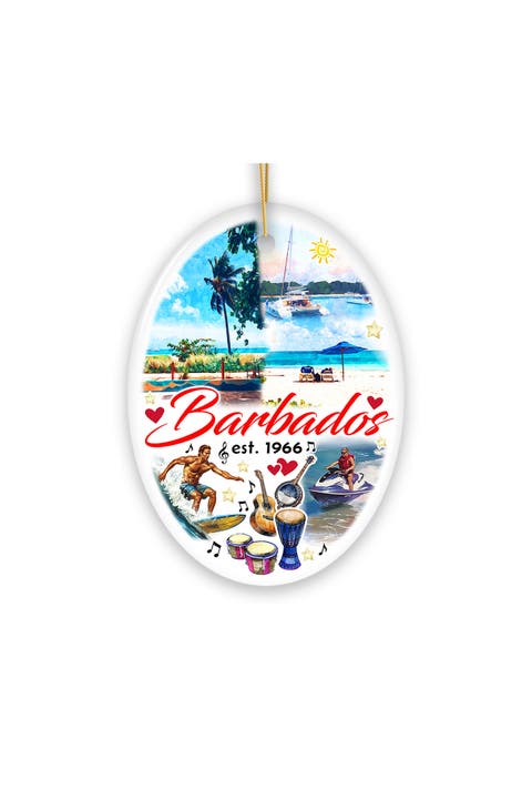 Barbados 1966 Tropical Landmarks Oval Ceramic Ornament