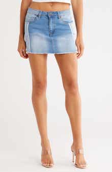 FLYING ANGEL Stripe Denim Miniskirt
