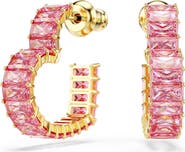 Swarovski Matrix Crystal Heart Hoop Earrings